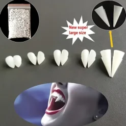 FMYSJ Vampyrtänder Kit - DIY Cosplay Tänder med Starkt Lim för Säker Passform, Perfekt för Halloween, Dödens Dag, Festdekorationer och Co (FMY) | Fyndiq><noscript><img width=