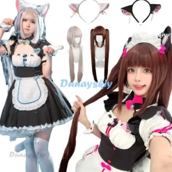 KOOLYOU Vanilla Cosplay-dräkt i lager, piga-klänning, piga-outfit, NEKOPARA Chocola Vanilla OVA piga-uniform, katt-Neko-flicka, damkläder Chocola Costume | Fyndiq> Dräkter