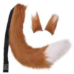 Varg Hund Räv Djur Öron Svans Set Varg Hund Öron Svans Kostym Räv Öron Hårklämma Svans Set Juldekorationer[YD]> Huvudbonader