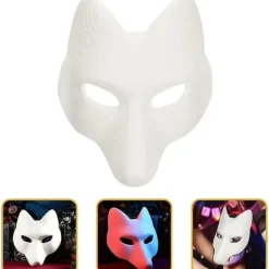 Vargmask Djurmasker 2st Rävmask, Halloween Vit Rävmask A A><noscript><img width=