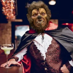 Varulvsdräkt Varulvsmask Halloween Horror Helhuvud Päls Varulvsmask med Hår Läskig Varulv Fullmåne Latex Djurmasker Varulv för Cosplayfest><noscript><img width=