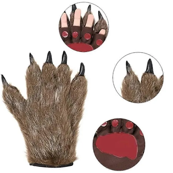 FMYSJ Varulvshandskar Tass Fingerlösa Vinterplyschhandskar 1 Par (FMY)> Tillbehör