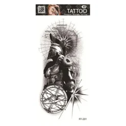 Vattentät Tatuering Klistermärke Med Varg Huvud Totem Arabisk Text Tatuering Klistermärke><noscript><img width=