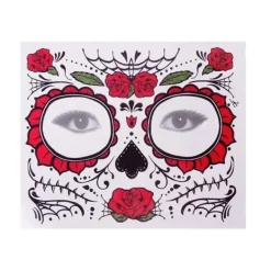 Vattentäta Day Of The Dead Ansiktsmålning Halloween Temporära Tatueringar Klistermärken B2 2 12X15> Smink