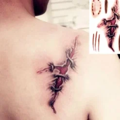 Vattentäta Temporära Skräck Sår Halloween Realistiska Blod Skada Ärr Falska Tatuering Klistermärken 2 Ark> Smink