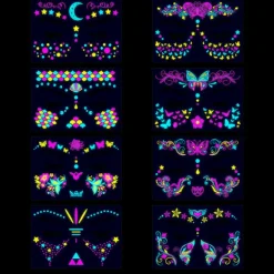 INF Vattentäta tillfälliga tatueringar som lyser i mörkret, FA-serien - Set med 8 A><noscript><img width=