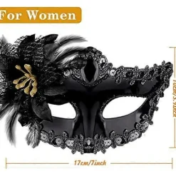 Venetiansk mask för par, maskeradmask, venetiansk spetsmask för kvinna, maskeradfest för man och kvinna><noscript><img width=