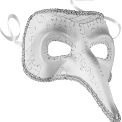 tectake Venetiansk mask med lång näsa och utsmyckningar> Masker