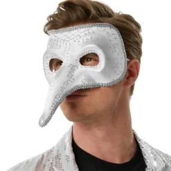tectake Venetiansk mask med lång näsa och utsmyckningar> Masker