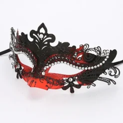 Venetiansk Maskeradmask för Kvinnor - Vit Silver, Mardi Gras Dekorationer> Masker