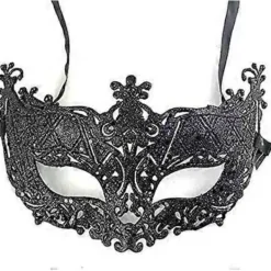 Venetiansk Svart Filigran Maskeradmask Maskerad Festkläder Jul (FMY) svart As shown> Masker