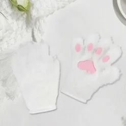 Överdimensionerade Faux Fursuit Katt Tassar Handskar Justerbar Storlek 29x25cm för Vuxna Barn Kostymfester brun[D]><noscript><img width=