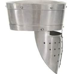 vidaXL Medeltida riddarhjälm för LARP silver stål> Huvudbonader