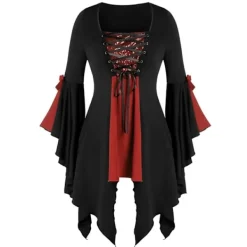 KOOLYOU Viking pirat cosplay kostymer Halloween häxa kostym medeltida steampunk dam off shoulder t-shirt bandage väst XXL Silver><noscript><img width=