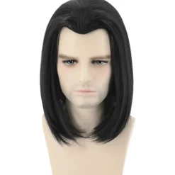 AIZHENCHEN Vincent Vega Peruk Inspirerad av Pulp Fiction Kort Svart Rak Peruk Halloween Herr> Peruker