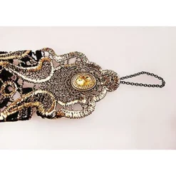 Vintage fjäder spets fingerlösa långa handskar stretch handledsmanschetter armband för bröllop Halloween fest><noscript><img width=