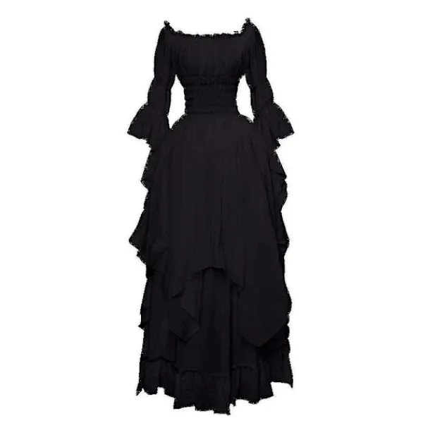 LAIQIANKUA Vintage Lyx 1700-tals viktoriansk virkad Spets Bell Drapera ärmar Medeltida renässans Gotisk Ground Cosplay Vintage Klänning Klänning Bröllop XXL | Fyndiq> Dräkter