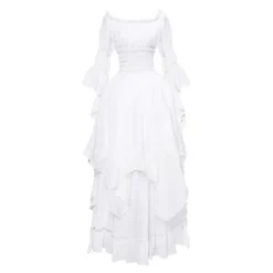 KOOLYou Vintage Lyx 1700-tals viktoriansk virkad Spets Bell Drapera ärmar Medeltida renässans Gotisk Ground Cosplay Vintage Klänning Klänning Bröllop XXL | Fyndiq> Dräkter