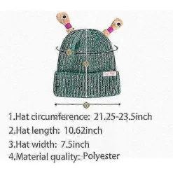 Vinter Förälder-barn Söt Glödande Liten Monster Stickad Mössa, Sunny Söt Monster Beanies Mössa, Rolig Glödande Monster Stickad Mössa> Huvudbonader