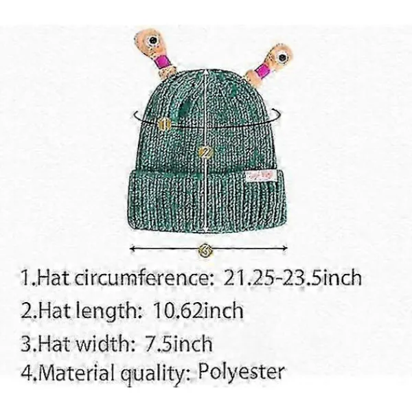 Vinter Förälder-barn Söt Glödande Liten Monster Stickad Mössa, Sunny Söt Monster Beanies Mössa, Rolig Glödande Monster Stickad Mössa> Huvudbonader