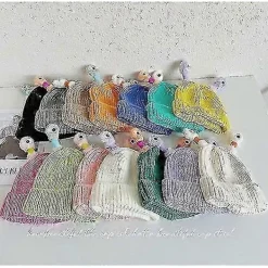 Vinter Förälder-barn Söt Glödande Liten Monster Stickad Mössa, Sunny Söt Monster Beanies Mössa, Rolig Glödande Monster Stickad Mössa><noscript><img width=