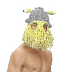 Vinter Ullhatt Europa Och Amerika Rolig Bläckfisk Hatt Mask Pullover Tentakel Hatt 1st-gul> Huvudbonader