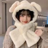 Vinter varm kaninmössa öron rörliga hoppande mössa rolig kanin plyschmössa mössa för kvinnor flickor (beige)> Huvudbonader