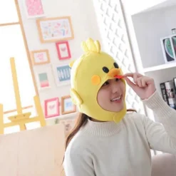 Vit Hatt Bekväm Plysch Söta Kyckling Utseende Varm Hatt För Shopping><noscript><img width=