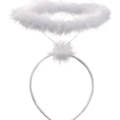 Vit Ängel Halo Hårband - Fjäderängels Halo - Halloween Hårband - Ängelkostym Tillbehör - Ängelkostym för Kvinnor, Män och Barn> Huvudbonader