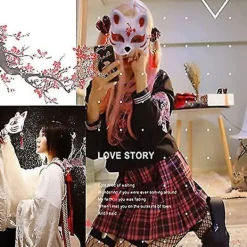 Vit pappersmask katt ansikte - 10 stycken, massa tom handmålad mask, personlig design, lämplig för Halloween utklädning cosplay><noscript><img width=