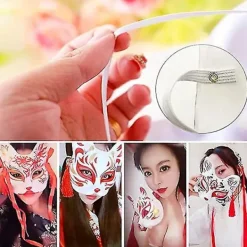 Vit pappersmask kattansikte - 10 stycken, massa tom handmålad mask, personlig design, lämplig för Halloween utklädnad cosplay><noscript><img width=