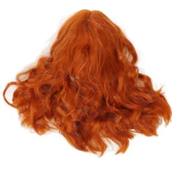 FMYSJ Värmetålig Peruk Mjuk Versatil Orange Lockig Peruk med Luftlugg för Halloween Konserter Temafester Bröllop Dejter (FMY)> Peruker