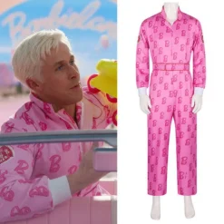 Vuxen Barbie Outfit för Män Ken Cosplay Kostymer Rosa Overall L> Dräkter