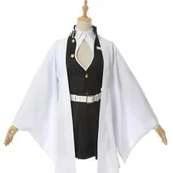 Vuxen Barn Demon Slayer Kimetsu No Yaiba Anime Kimono Kanroji Mitsuri Cosplay Kostym Halloween Kläder - Perfet Suit and wig><noscript><img width=