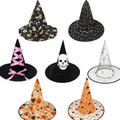 Vuxen Barn Halloween Häxhattar Maskerad Trollkarlshatt Cosplay Kostymtillbehör Halloweenfest Fancy Dress Dekor> Huvudbonader