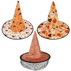 Vuxen Barn Halloween Häxhattar Maskerad Trollkarlshatt Cosplay Kostymtillbehör Halloweenfest Fancy Dress Dekor><noscript><img width=