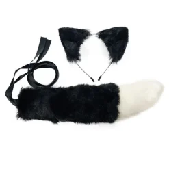 Vuxen Barn Simulering Plysch Varg Öron Pannband Bandana Med Lång Svans Set Anime Cosplay Kostym Rekvisita Halloween Maskerad - Perfet> Tillbehör