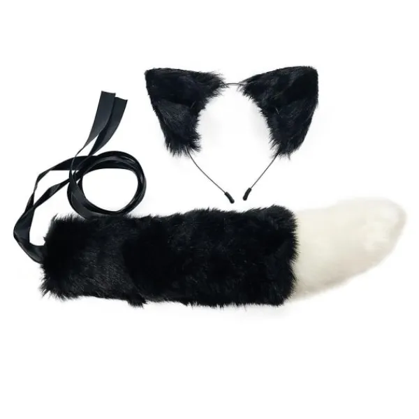 Vuxen Barn Simulering Plysch Varg Öron Pannband Bandana Med Lång Svans Set Anime Cosplay Kostym Rekvisita Halloween Maskerad - Perfet> Tillbehör