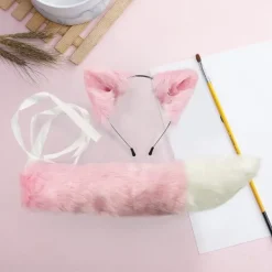 Vuxen Barn Simulering Plysch Varg Öron Pannband Bandana Med Lång Svans Set Anime Cosplay Kostym Rekvisita Halloween Maskerad - Perfet><noscript><img width=
