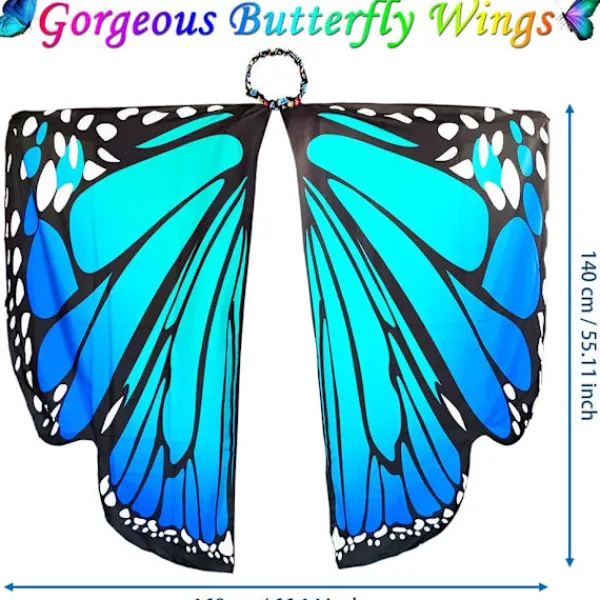 Vuxen Fjärilsvingar Cape 168 x 140cm Vuxen Fjärilsdräkt i> Tillbehör