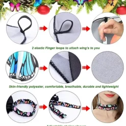 Vuxen Fjärilsvingar Cape 168 x 140cm Vuxen Fjärilsdräkt i><noscript><img width=