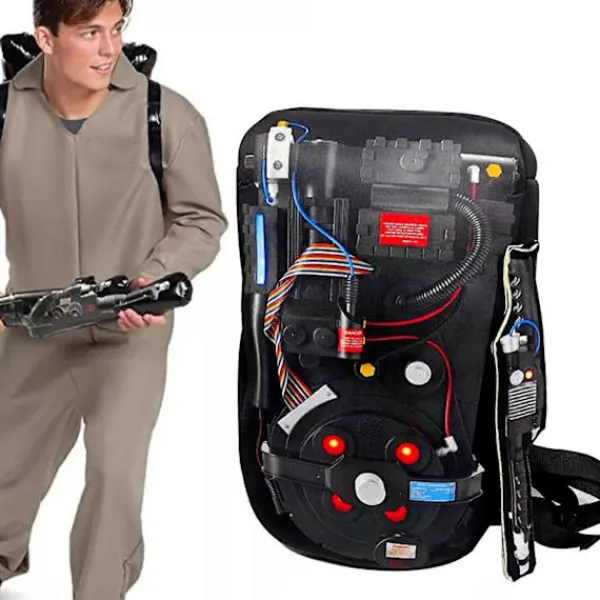 Vuxen Ghostbusters Halloween-kostym, Deluxe Ghostbusters Jumpsuit för Män, Ghostbusters Proton Pack> Tillbehör