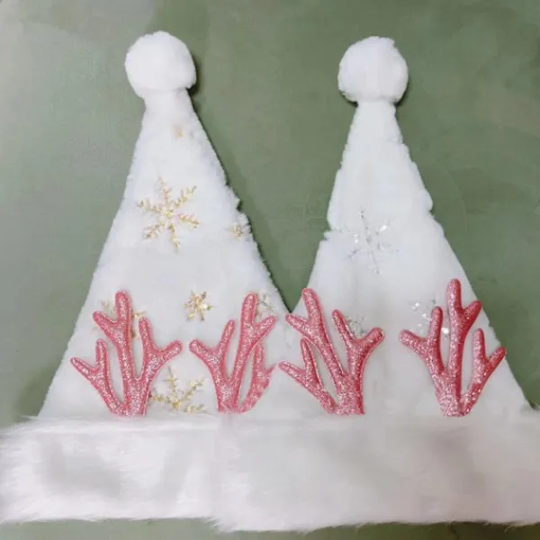 WAIDFU Vuxen Glitter Snöflinga Broderad Jultomtehatt> Huvudbonader