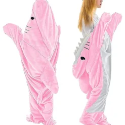 Vuxen Haj Pyjamas Vuxen Cosplay Kostym Haj En Del Djur Pyjamas Cosplay Djur Haj Kostym Haj Sovsäck Halloween Present> Dräkter