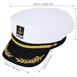 Vuxen Kapten Hatt Yachting Båt Sjöman Amiral Kostym Vit, One Size[JUN]> Huvudbonader