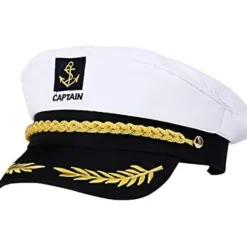 Vuxen Kapten Hatt Yachting Båt Sjöman Amiral Kostym Vit, One Size> Huvudbonader