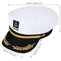 Vuxen Kapten Hatt Yachting Båt Sjöman Amiral Kostym Vit, One Size> Huvudbonader
