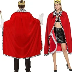 Vuxen Kung Drottning Kostymset, Kungrock Drottningrock med Krona (Set om 2).><noscript><img width=