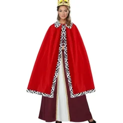 Vuxen Kung Drottning Kostymset, Kungrock Drottningrock med Krona (Set om 2).><noscript><img width=