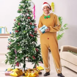 Vuxen pepparkaksdräkt, jul pepparkaksset, unisexdräkt, storlek L><noscript><img width=